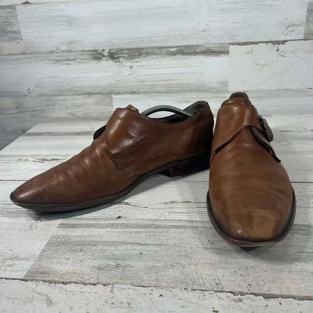 Johnston & Murphy Mens McClain Leather Monk Strap Buckle Derby Shoes Size‎ 11.5